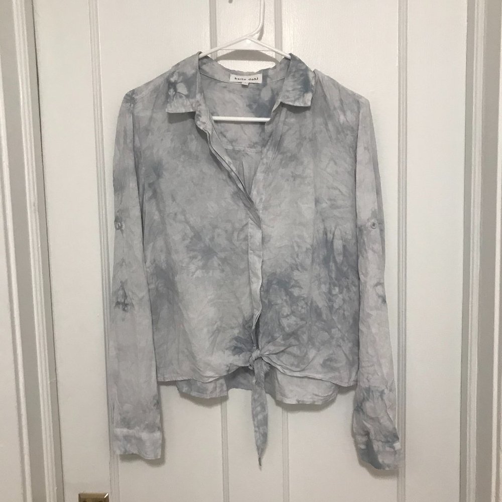 Bella Dahl Blue Tie Front Button Down Shirt